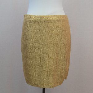 H&M gold lined textured skirt